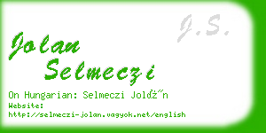 jolan selmeczi business card